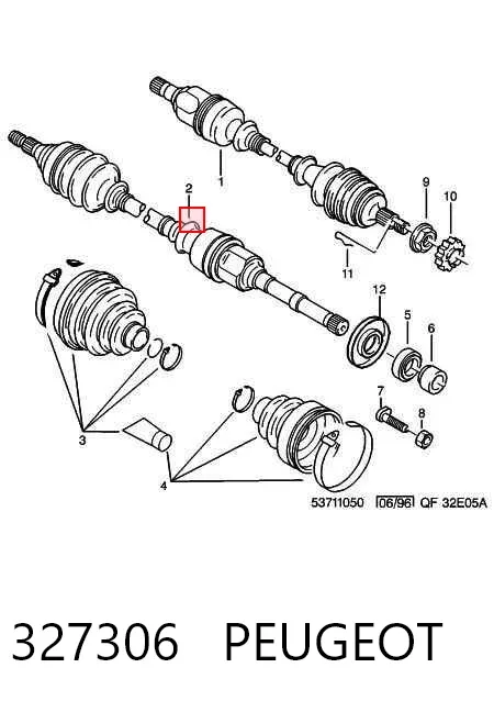 Правая полуось 327306 Peugeot/Citroen