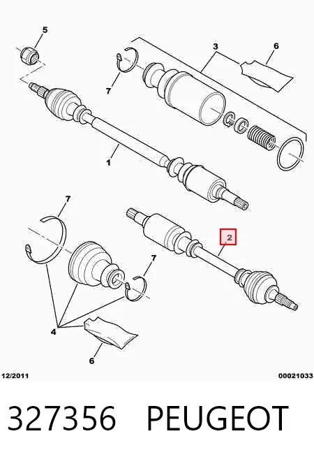 Правая полуось 327356 Peugeot/Citroen