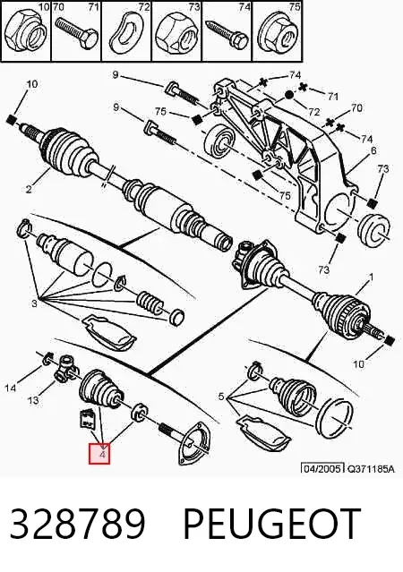Пыльник ШРУСа передней полуоси внутренний левый 328789 Peugeot/Citroen