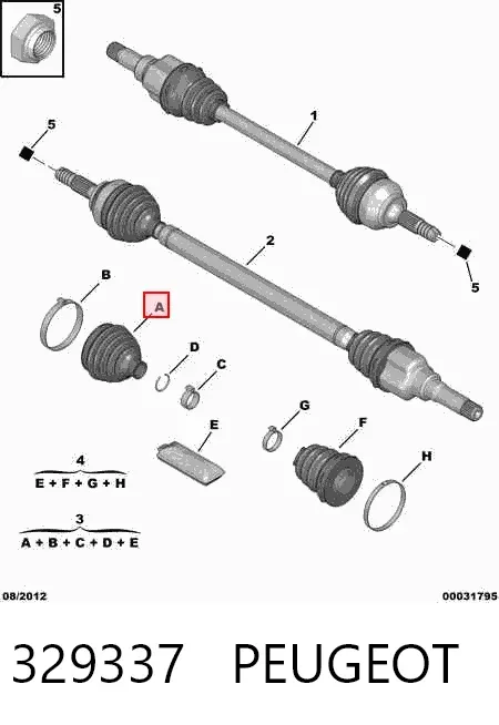 Пыльник ШРУСа наружный 329337 Peugeot/Citroen