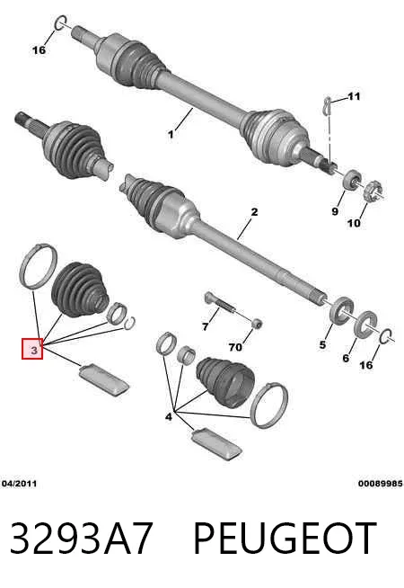 Пыльник ШРУСа наружный 3293A7 Peugeot/Citroen