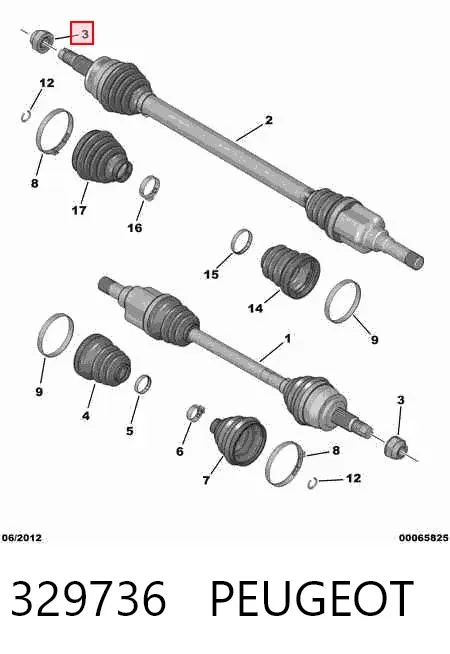 Гайка передней ступицы 329736 Peugeot/Citroen