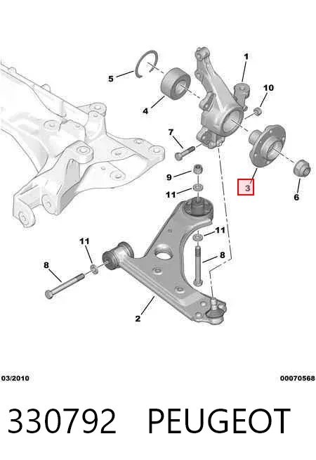 Передняя ступица 330792 Peugeot/Citroen