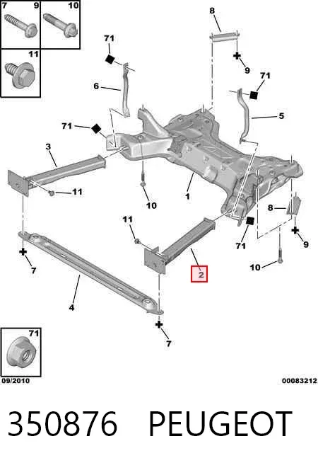 Кронштейн передней балки 350876 Peugeot/Citroen