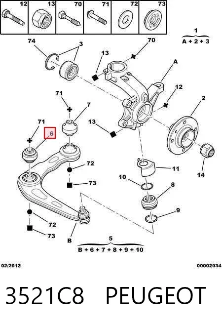 Нижний рычаг 3521C8 Peugeot/Citroen