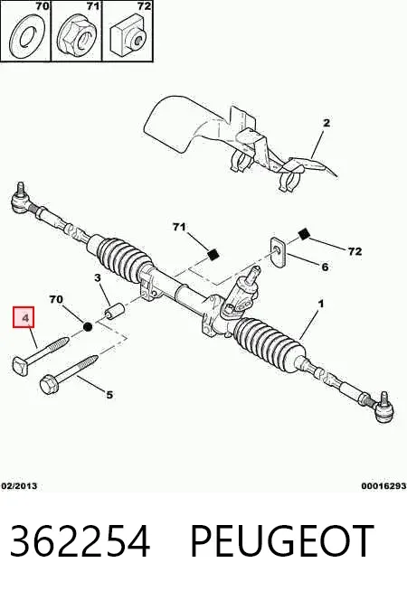 Болт (гайка) крепежа 362254 Peugeot/Citroen