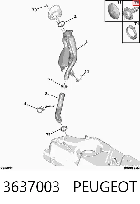 Болт (гайка) крепежа 3637003 Peugeot/Citroen