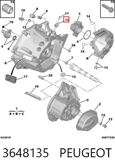 Клапан контроля давления воздуха в шине PEUGEOT 3648135
