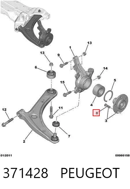 Шпилька колесная 371428 Peugeot/Citroen