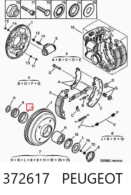 Подшипник задней ступицы 372617 Peugeot/Citroen