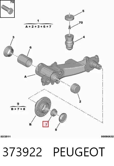 Гайка задней ступицы 373922 Peugeot/Citroen