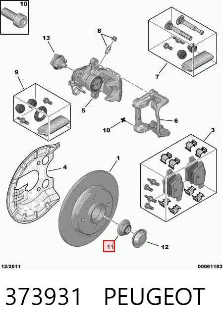 Гайка задней ступицы 373931 Peugeot/Citroen