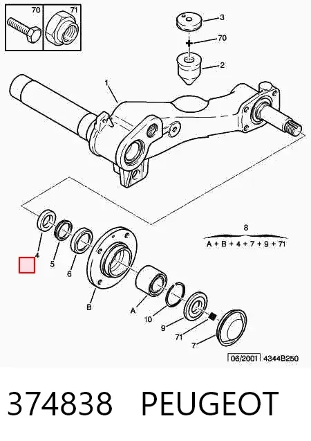Подшипник задней ступицы 374838 Peugeot/Citroen