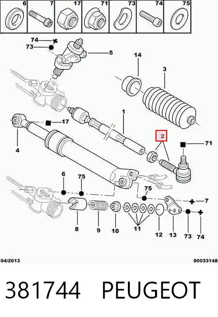 Рулевой наконечник 381744 Peugeot/Citroen