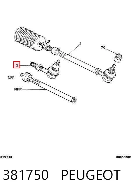 Рулевой наконечник 381750 Peugeot/Citroen