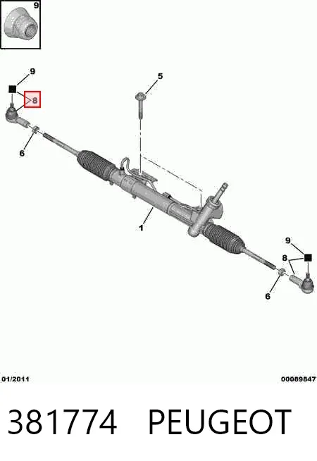 Рулевой наконечник 381774 Peugeot/Citroen