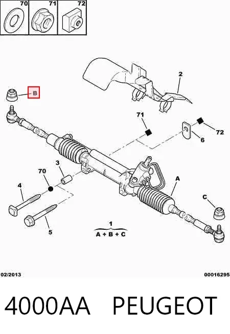 Рулевая рейка 4000AA Peugeot/Citroen