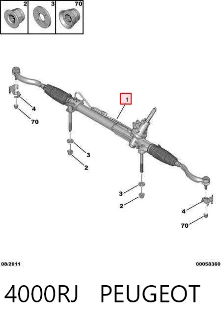 Рулевая рейка 4000RJ Peugeot/Citroen