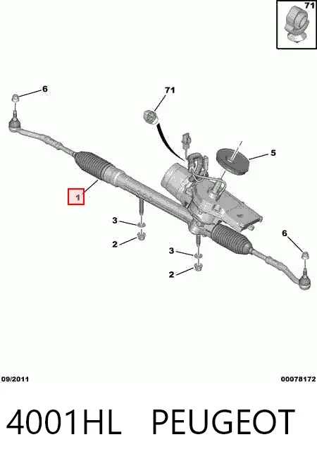 Рулевая рейка 4001HL Peugeot/Citroen