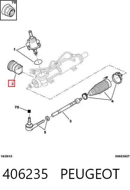 Ремкомплект рулевой рейки 406235 Peugeot/Citroen