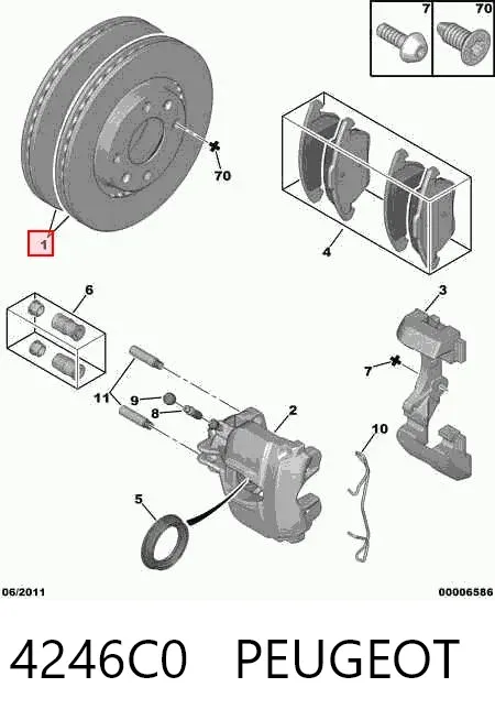 Передние тормозные диски 4246C0 Peugeot/Citroen