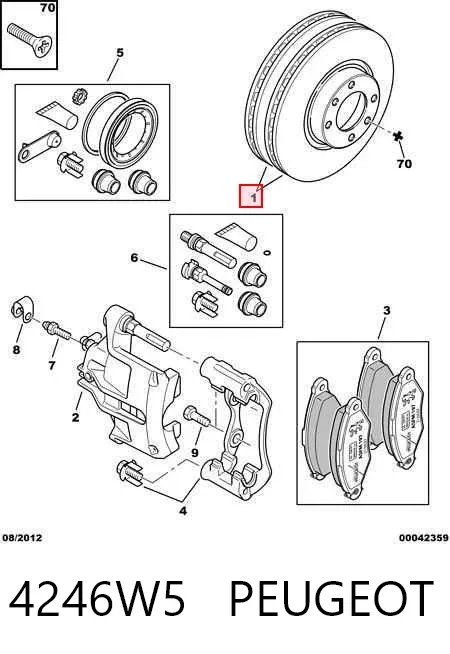 Передние тормозные диски 4246W5 Peugeot/Citroen