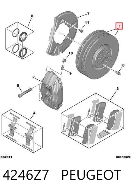 Передние тормозные диски 4246Z7 Peugeot/Citroen