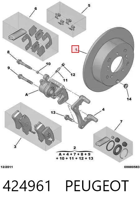 Тормозные диски 424961 Peugeot/Citroen