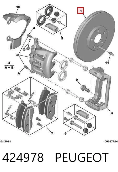 Передние тормозные диски 424978 Peugeot/Citroen