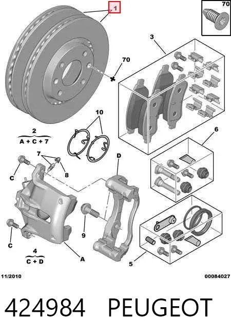 Передние тормозные диски 424984 Peugeot/Citroen