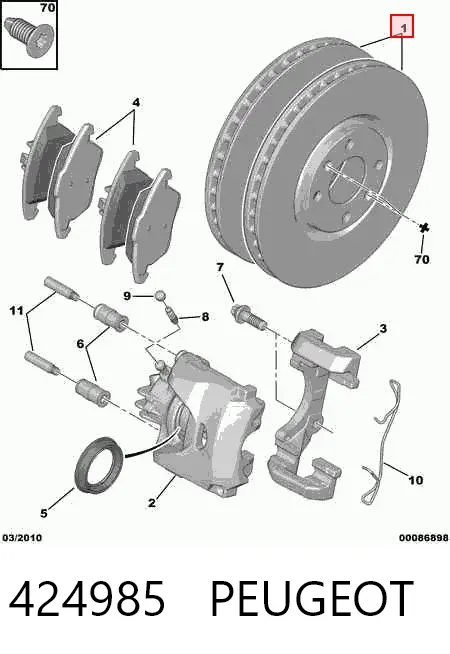 Передние тормозные диски 424985 Peugeot/Citroen