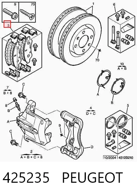 Передние тормозные колодки 425235 Peugeot/Citroen