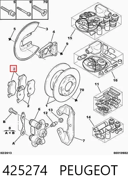 Задние тормозные колодки 425274 Peugeot/Citroen