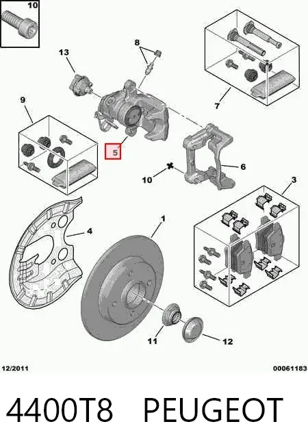 Суппорт задний правый 4400T8 Peugeot/Citroen