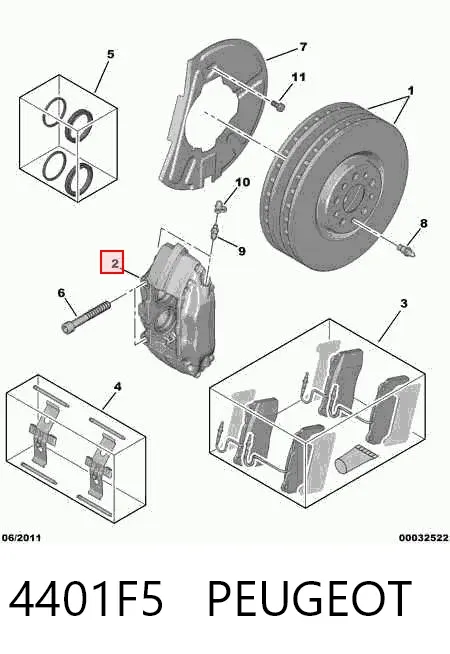 Суппорт тормозной передний правый 4401F5 Peugeot/Citroen