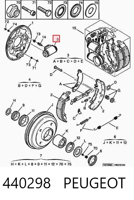 Цилиндр тормозной колесный 440298 Peugeot/Citroen