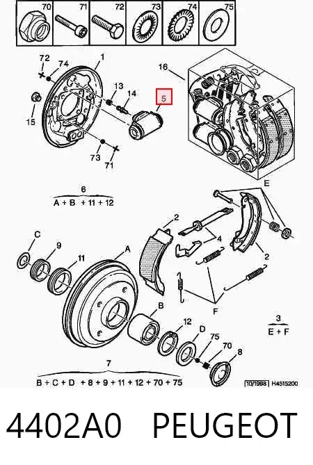 Цилиндр тормозной колесный 4402A0 Peugeot/Citroen
