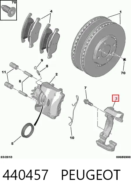 Скоба суппорта 440457 Peugeot/Citroen