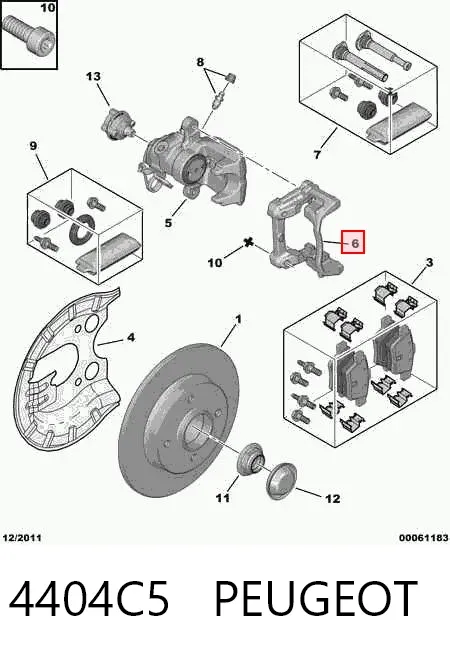 Скоба заднего суппорта 4404C5 Peugeot/Citroen