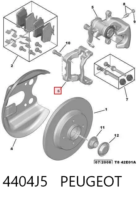 Скоба заднего суппорта 4404J5 Peugeot/Citroen