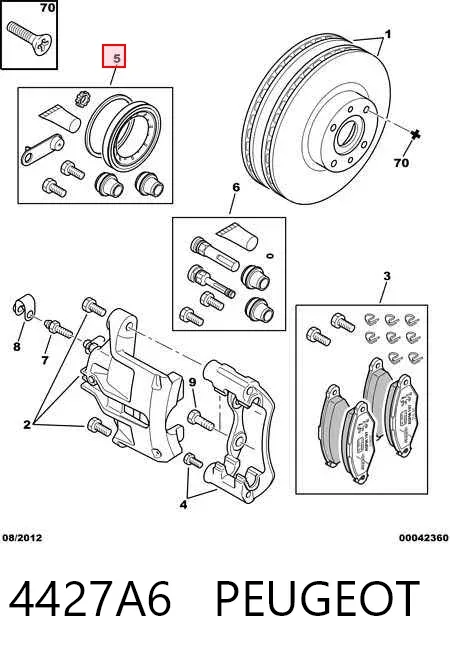 Ремкомплект переднего суппорта 4427A6 Peugeot/Citroen