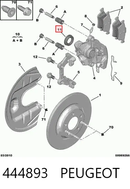Ремкомплект суппорта 444893 Peugeot/Citroen