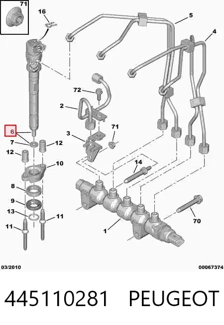 Топливные форсунки 445110281 Peugeot/Citroen