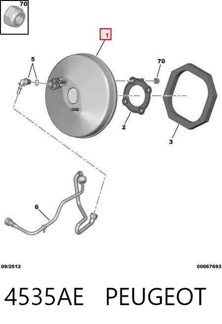 Усилитель тормозов 4535AE Peugeot/Citroen