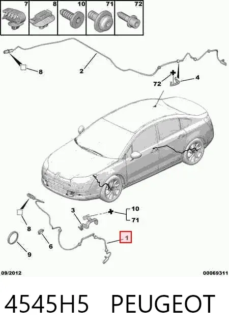 Датчик АБС передний 4545H5 Peugeot/Citroen