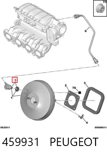 Клапан вакуумного усилителя тормозов 459931 Peugeot/Citroen