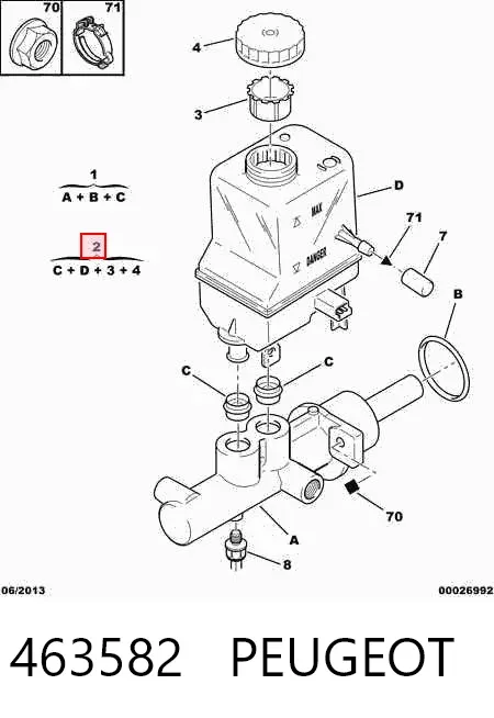 Бачок тормозной 463582 Peugeot/Citroen