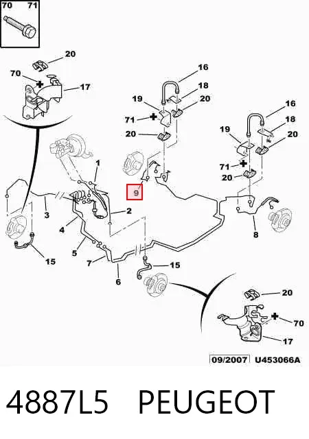 Задний тормозной шланг 4887L5 Peugeot/Citroen