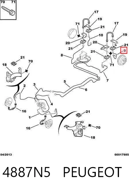 Трубка тормозная задняя левая 4887N5 Peugeot/Citroen
