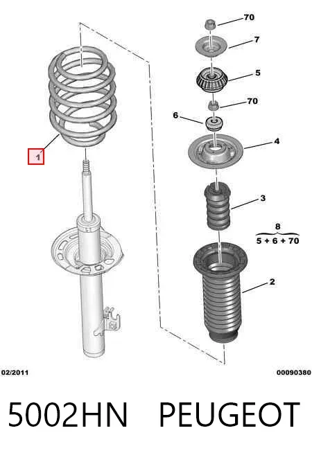 Передняя пружина 5002HN Peugeot/Citroen